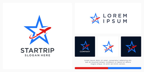 Star trip logo design template