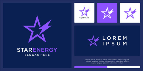 Star energy logo design template