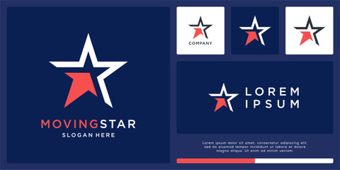 Moving star logo design template