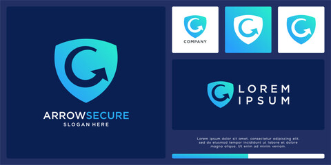 Arrow secure logo design template