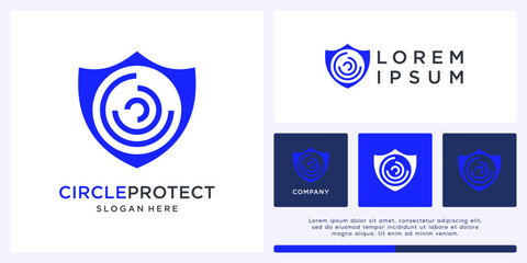 Circle protect logo design template