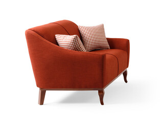 Sofa in side view isolated on white background