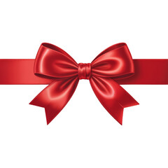 Fototapeta premium realistic red satin ribbon bow isolated on white