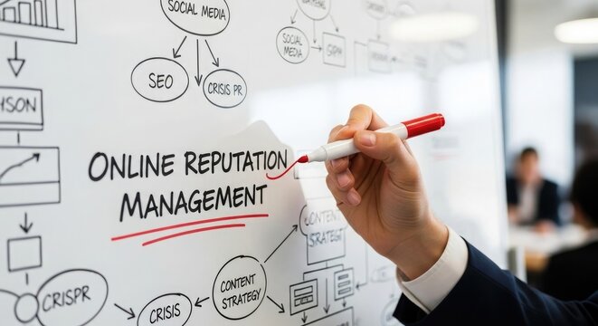 Writing Online Reputation Management on whiteboard