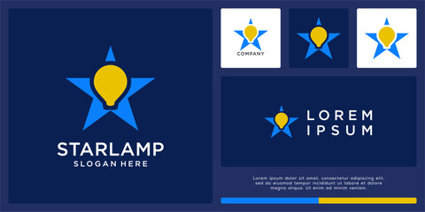 Star lamp logo design template
