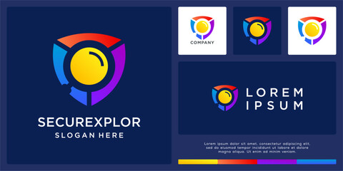 Secure explore logo design template