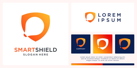 Smart shield logo design template