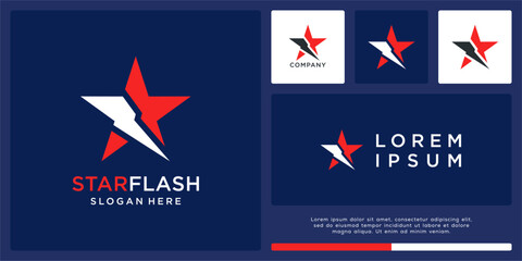 Star flash logo design template