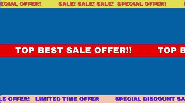Image featuring sale offers with bold text and vibrant colors for promotional purposes and advertising animation