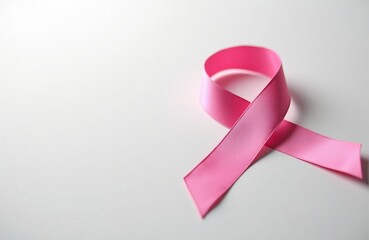 Pink ribbon on white background, breast cancer awareness symbol
AI generated image of a pink ribbon isolated on a white background. Symbol of breast cancer awareness, hope, and support du