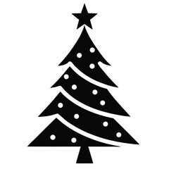 christmas tree vector icon on white background