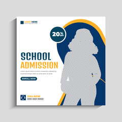 Back to School Admission Instagram Post Template Design