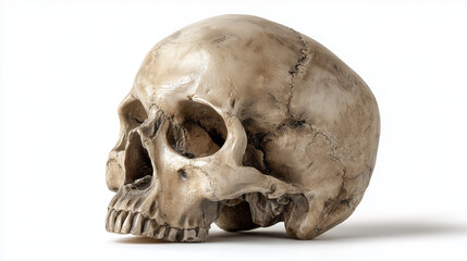 Human Skull Isolated on White Background