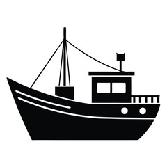 fishing boat icon on white background