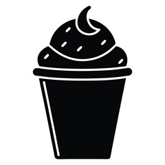 ice cream cup vector icon on white background