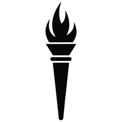 torch icon vector icon on white background