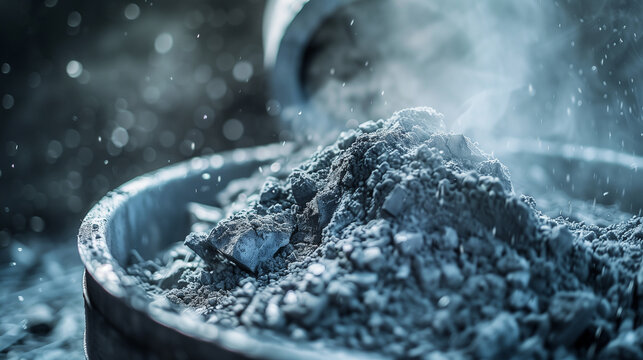 Close up of processed incinerator bottom ash byproduct from a waste-to-energy plant for use in sustainable construction