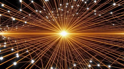 Abstract network animation background with connecting lines and dots for technology 3d render - Powered by Adobe