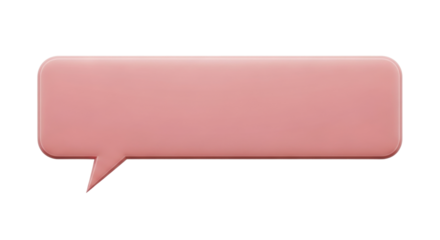 Isolated pink speech bubble, cartoon message balloon for chatting, dialogue, conversation