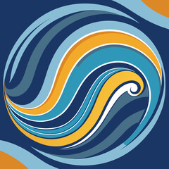 Dynamic abstract waves and fluid curves with vibrant color gradients and geometric shapes