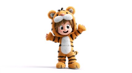 3d cartoon character tiger costume