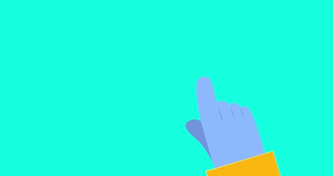Blue single palm gesture finger press down with isolated. Cartoon animated businessman moving character for finger scroll gsm phone transparent. Business explainer flat design people serie movie video