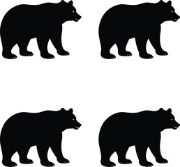 Premium vector bear silhouettes standing side by side illustration. 
