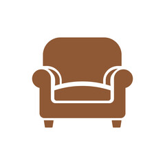Isolated on white, the comfortable leather sofa vector illustration features an accompanying armchair for a luxury living room design