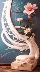 Whimsical floral art display