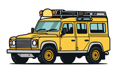 4x4 Suv Off road car. Vector illustration. Ready to use