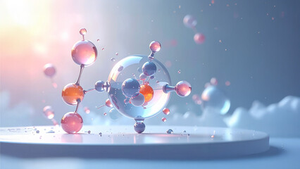 Invisible Beauty: Exploring the Abstract Molecular World Behind Skincare Science, Medical Advances, and Cosmetic Innovation in Stunning 3D