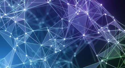 Abstract digital network connections glowing nodes and lines futuristic data flow concept