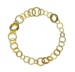 Gold decorative frame. 3D render