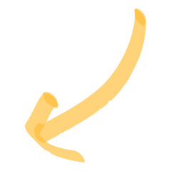 Highlighter Curved Arrow Block Doodle Illustration