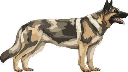 Minimalist Military Dog Isolated on White Background for Professional Designs