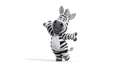 3d illustration of a cartoon character in a zebra costume