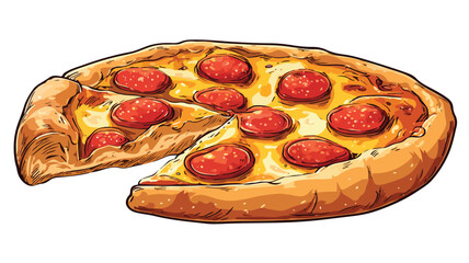 Gourmet Pizza Food Vector Illustration for Visual Design