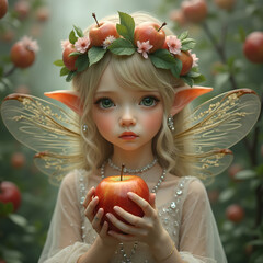 little cute apple fairy