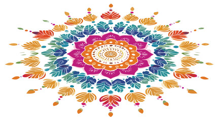 Colorful Rangoli Design for Festive Decor with Simple Minimalist Pattern