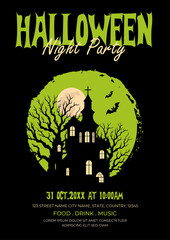Halloween Party Invitation Flyer Template