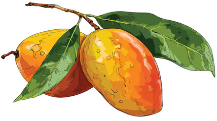 Vibrant Vector Illustration of Juicy Mango Fruit for Creative Designs