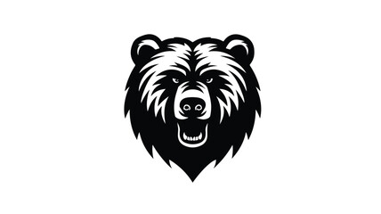 Wild Brave Grizzly Bear Head Mascot in Professional Image Usage