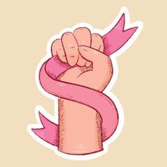 breast cancer awareness fist