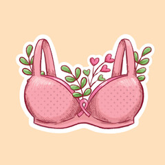 breast cancer floral bra