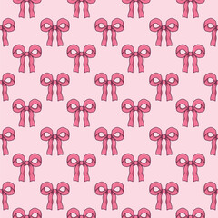 pink bows seamless pattern