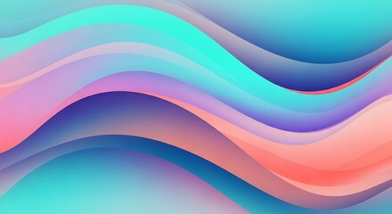 Abstract Gradient Waves of Turquoise, Purple, Pink, and Orange Swirling Smoothly