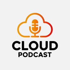 Gradient podcast logo with cloud combinations
