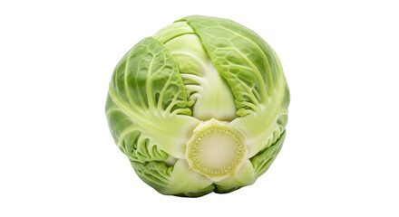 Isolated Brussels sprout, round and green vegetable, whole and fresh, for cooking food