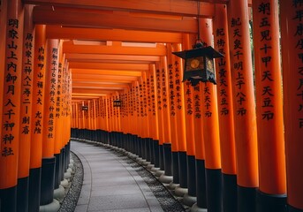 Endless Orange Torii Gates at Fushimi Inari Shrine in Kyoto
