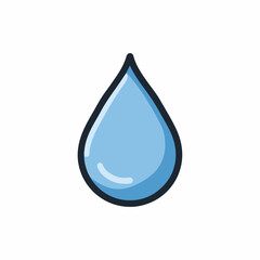 Clean Water Droplet Outline Flat Icon